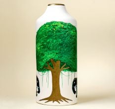 Handcrafted Ceramic Phad Green Tree Elephant Decorative Vase